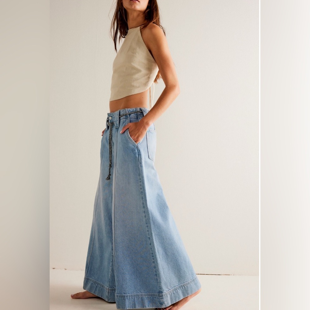 We the Free | Sheer Luck Wide-Leg Jeans | 28 | Bright Eyes